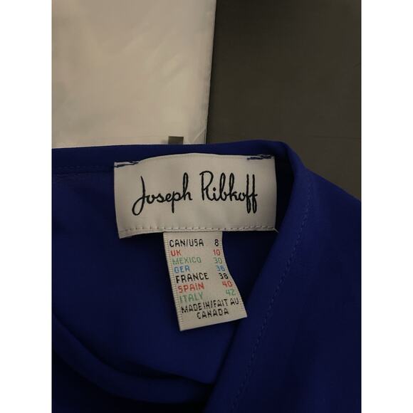 Joseph Ribkoff Womens Top Size 8 Blue V Neck Lightweight Boxy Neutral Minimalist - Picture 3 of 8